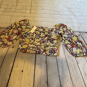 Geann Ditsy Floral Off The Shoulder Blouse